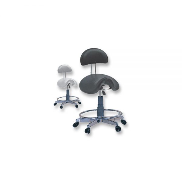 Hydraulic Saddle Stool w/back