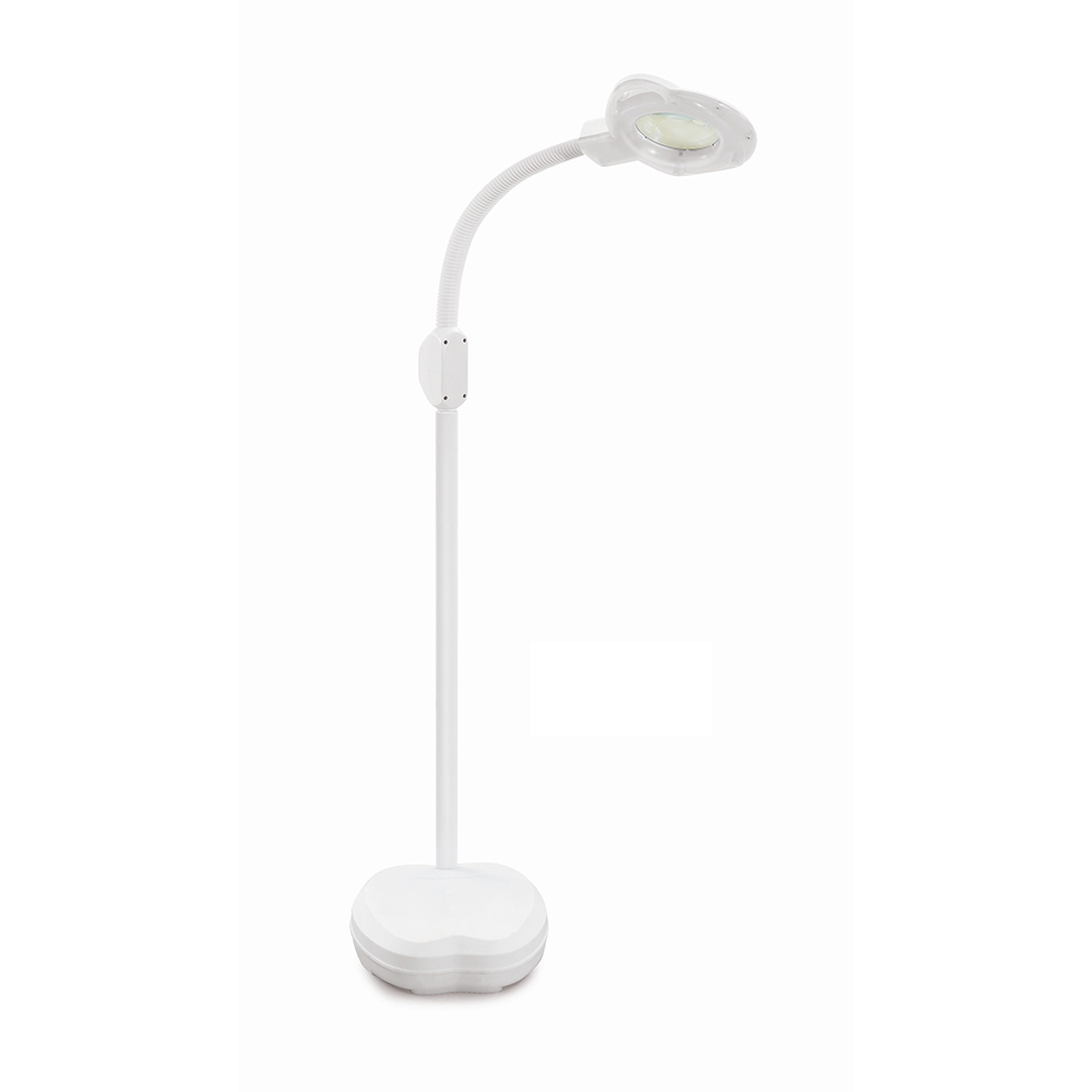 Round 5x Magnifier Lamp With Stand - New Design With Flex Arm