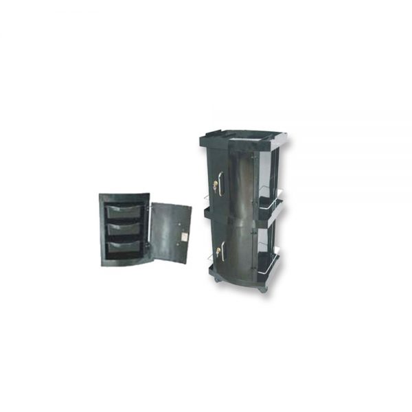Black, Acrylic Cart w/2 Locking Doors & Drawers