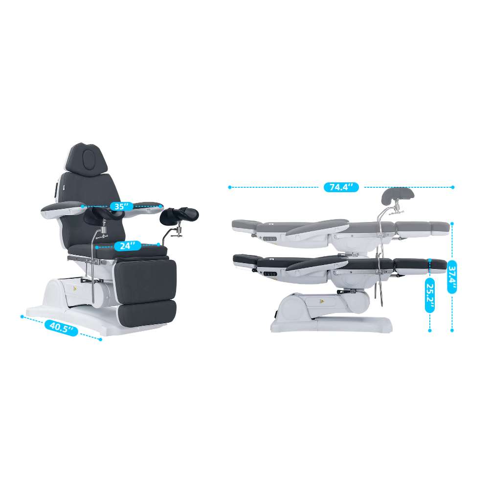 LUZ-4 Motor OB-Gyn/MedSpa Bed with Stirrups and Rotation - Image 3